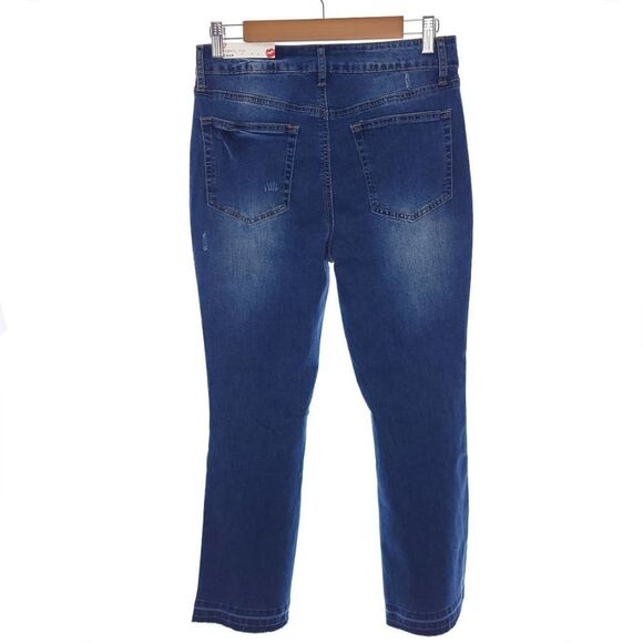 Hot Kiss Highest Rise Crop Womens Size 7 Distressed Button Fly Jeans - Picture 9 of 15